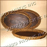 oval service tray set philippine wood components